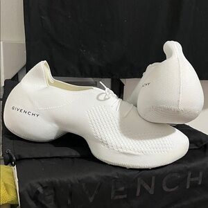 Givenchy Ivory Knit Lace-Up Sneakers
